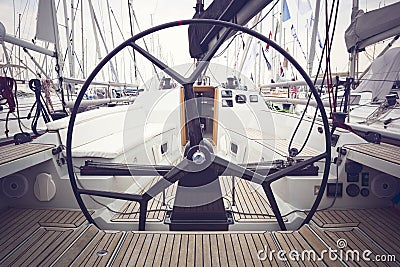 Sailing yacht steering wheels