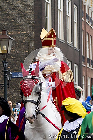Saint Nicolaas on his white horse