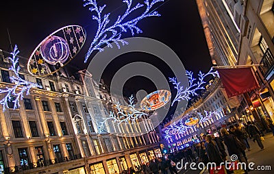 Sales started in London. Regent street in Christmas lights