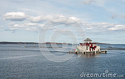 Salmon farm in Norway, fish farm, fish farming