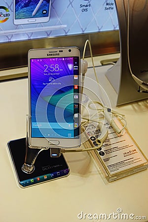 Samsung Galaxy Note Edge Smartphone On Display