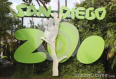 San Diego Zoo sign and logo in Balboa Park
