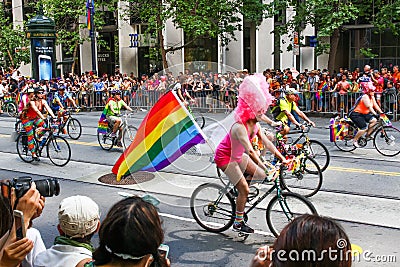 San Francisco Pride Parade - Dykes on Bikes and Bicycles