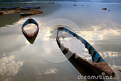 Sank into the evening sunset in pokhara