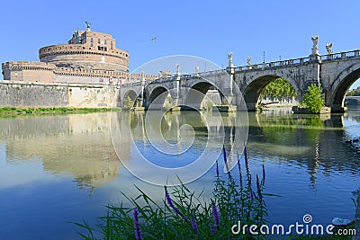 Sant Angelo castle and bridge over Tevere river, Rome