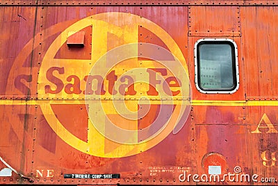 Santa Fe Railroad logo old train car