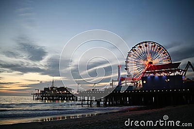 Santa Monica pier at Sunset