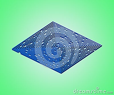 Sapphire maze on the emerald background