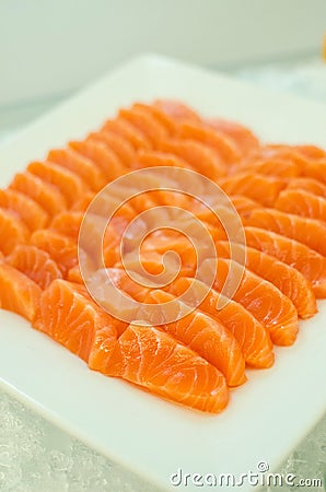 Sashimi set of fresh salmon and tuna raw fish