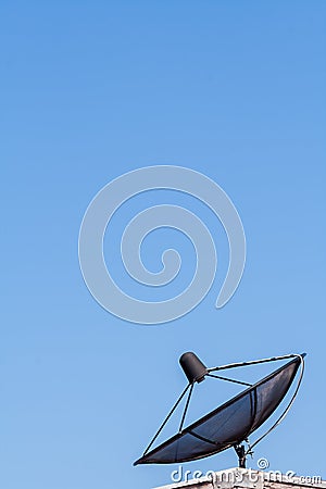 Satellite dish on blue sky ,communication technology network
