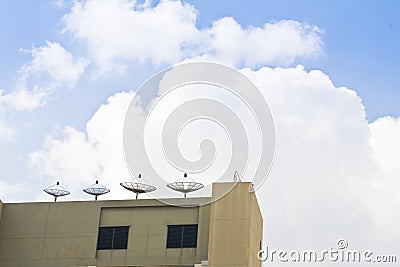 Satellite dish blue sky communication technology network