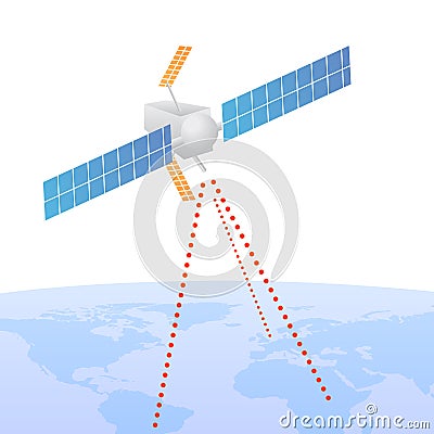 Satellite sending signal to earth