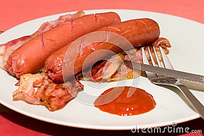 Sausages With Bacon