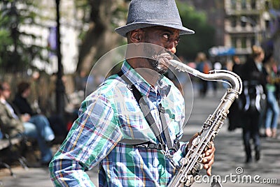 Sax player, new york city