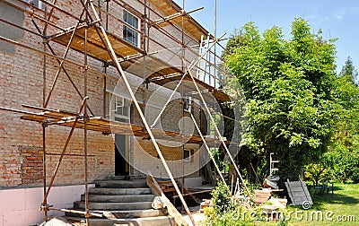 Scaffolding on the house