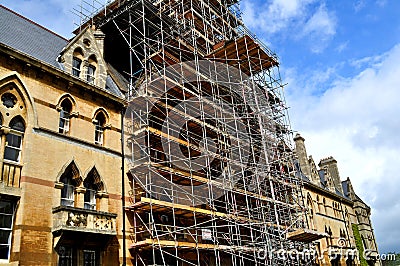 Scaffolding for restoration of an old building