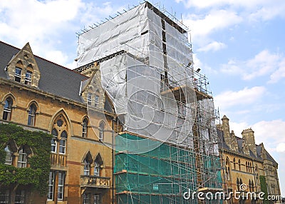 Scaffolding for restoration of an old building 2