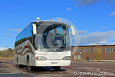 Scania Coach Bus on a parking lot in Paimio, Finland