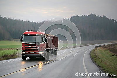 Scania 164G 480 Trailer Truck Hauls Sugar Beet