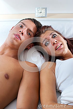Scared couple