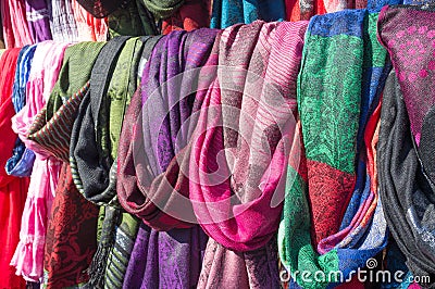 Scarves on a market stall