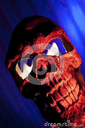 Scary Skull with Fire in Eyes