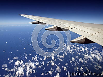 Scattered Cloud pattern Airplane wing