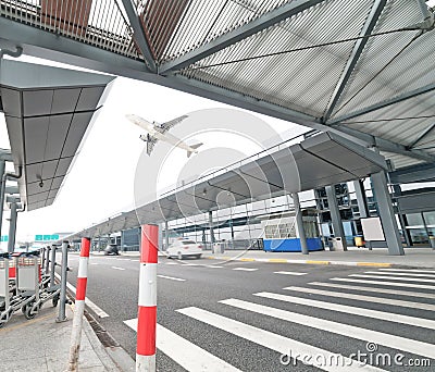 The scene of T3 airport building in beijing china.