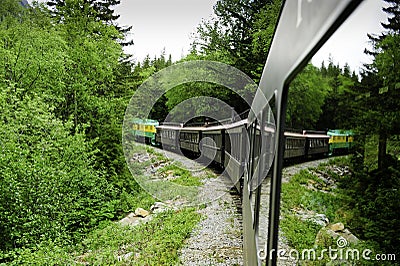 Scenic train from Skagway to White Pass Alaska