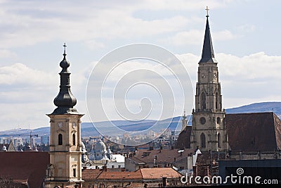 Scenic view of old center with broaches, Cluj-Napoca