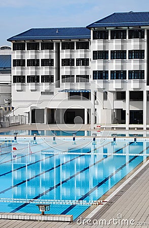 School boarding house with swimming pool