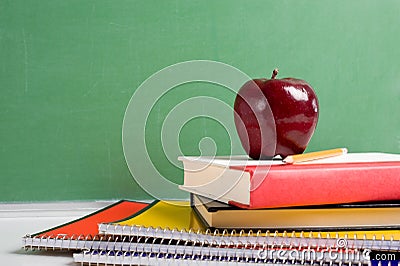 School Books and an Apple