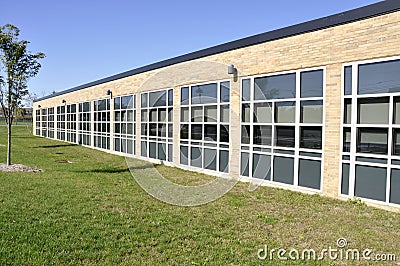 School building with many windows