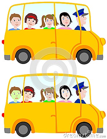 School bus - children on the trip