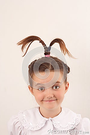 School girl with funny hair style 5