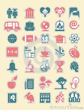 School Icon Set.