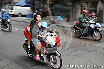 School Run by Motorbike