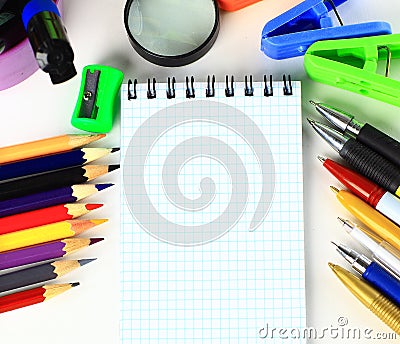 School stationery isolated