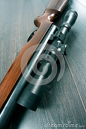 Scope mounted on a rifle