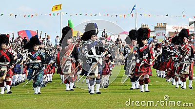 Scottish Pipes parade at Nairn Highland Games