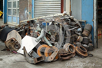 Scrap metal, old car parts