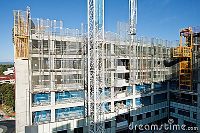 Screen system on the construction building