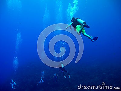 Scuba diving in Caribbean Sea