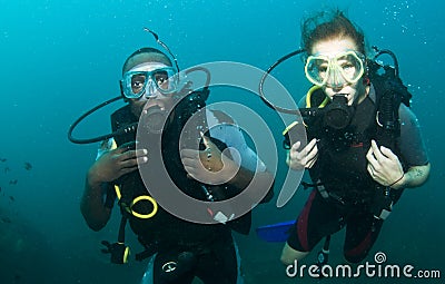 Scuba diving couple