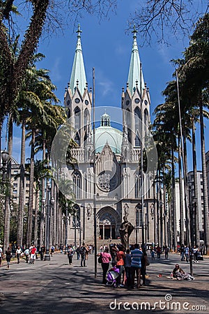 Glass Window Jundiai Cathedral Sao Paulo Br