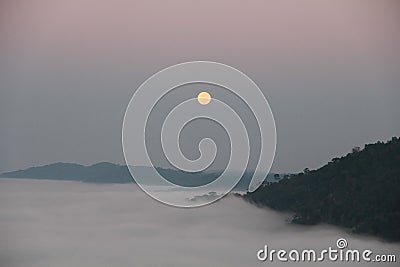 Sea Fog and Full Moon