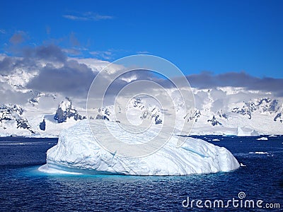 Sea and Ice near mountains off western antarctic peninsula