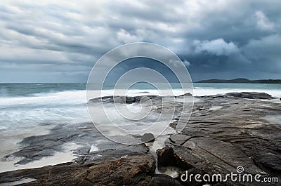 Sea landscape with bad weather