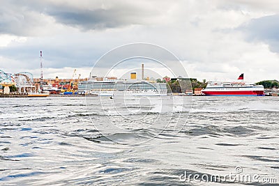 Sea terminal of cruise liner in Stockholm