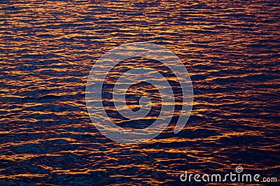 Sea water texture at sunset
